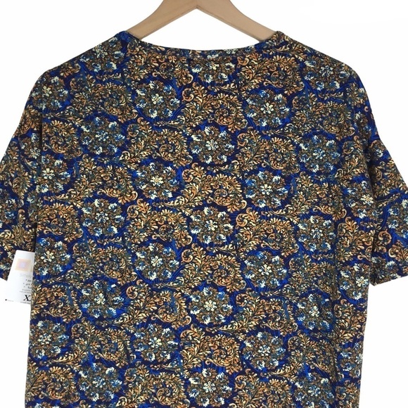 LULAROE Irma Tunic Top Floral Paisley Hi Lo Hem Retro Mod Print Size XXS NWT - Picture 5 of 11